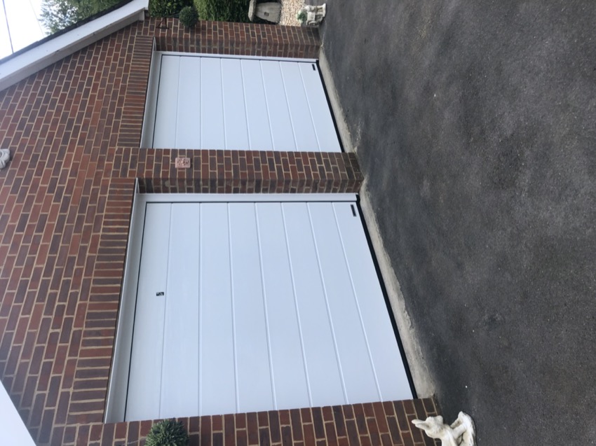 White sectional garage doors